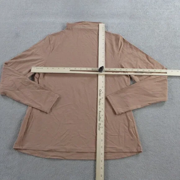 SKIMS Fits Everybody Turtleneck Top Womens 2X Sienna Tan Long Sleeve Stretch NWT - Picture 4 of 9